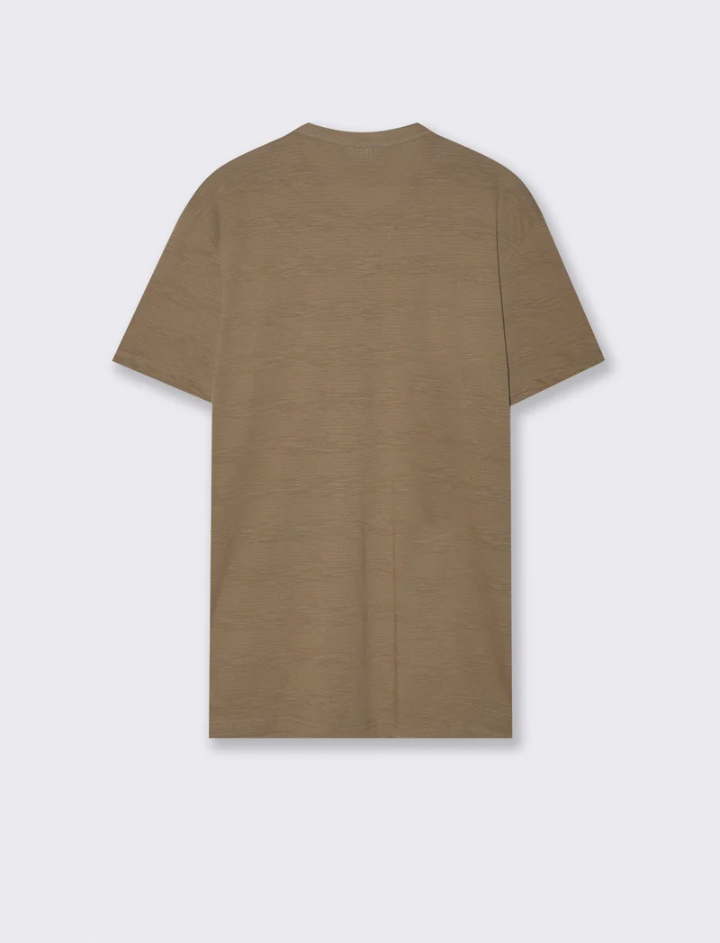 T-SHIRT SERAFINO IN JACQUARD STRUTTURATO - Verde kaki