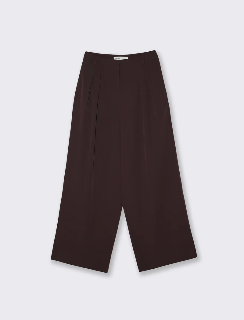 Pantalone Gamba Dritta con Tasche Americane - Moro