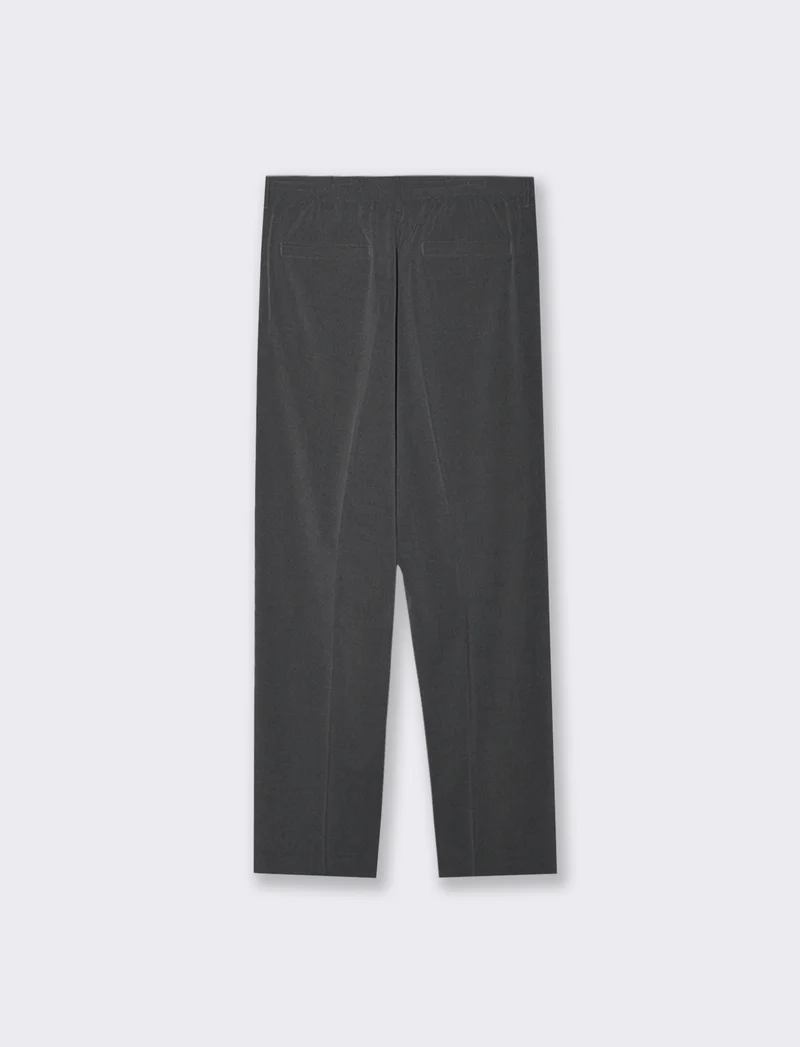 PANTALONI CHINO LOOSE WIDE LEG - Antracite melange