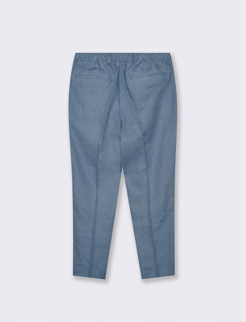 Pantaloni in puro lino con vita regolabile - CARTA DA ZUCCHERO