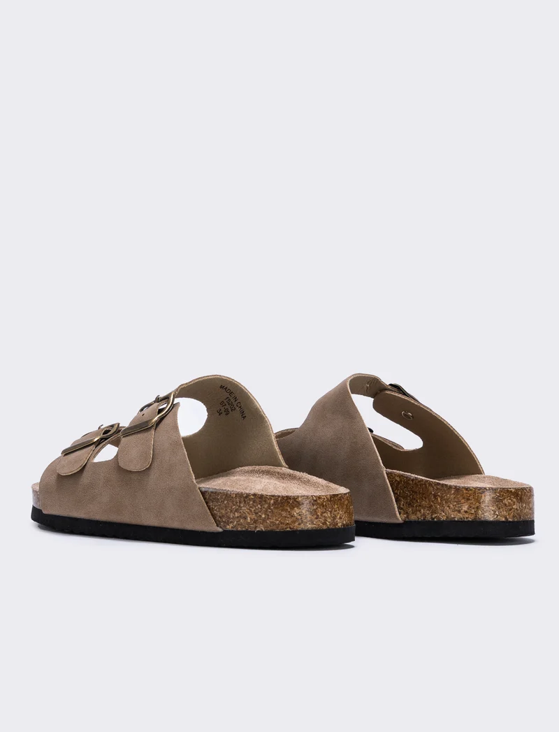 Sandalo da bambino con fibbie regolabili - Grigio tortora