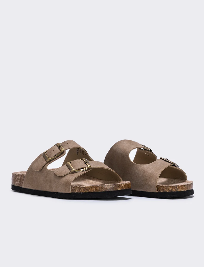 Sandalo da bambino con fibbie regolabili - Grigio tortora