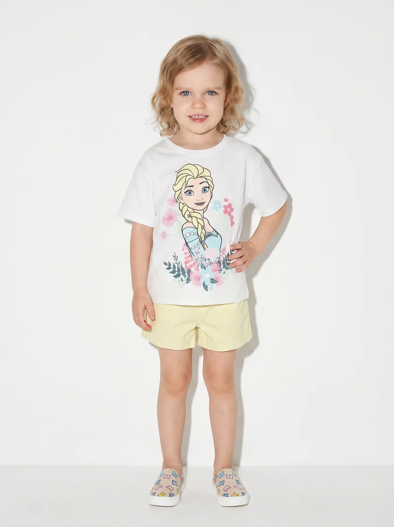 T-shirt Disney Frozen con stampa Elsa - Bianco