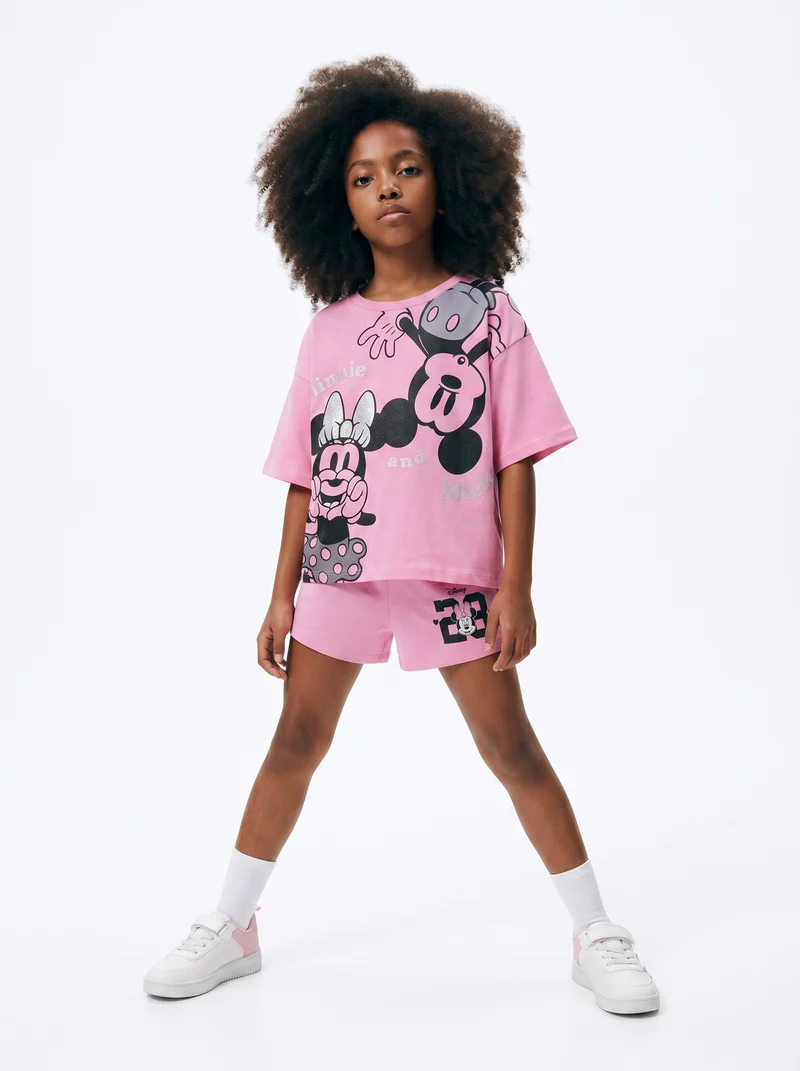 T-shirt sportiva Minnie in cotone dinamico - Rosa