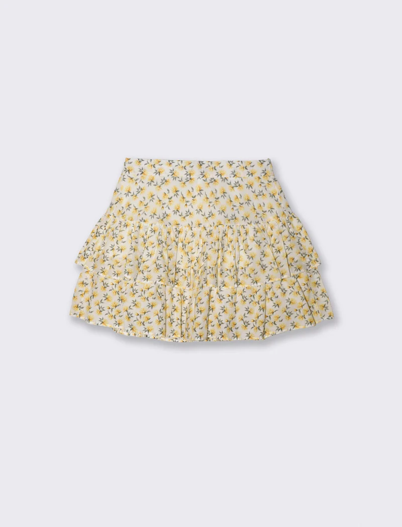 Gonna corta a balze in cotone con pantaloncino interno - var 1