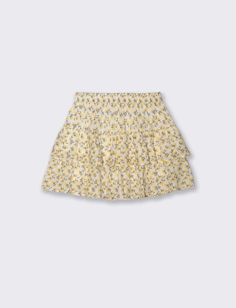 Gonna corta a balze in cotone con pantaloncino interno - var 1