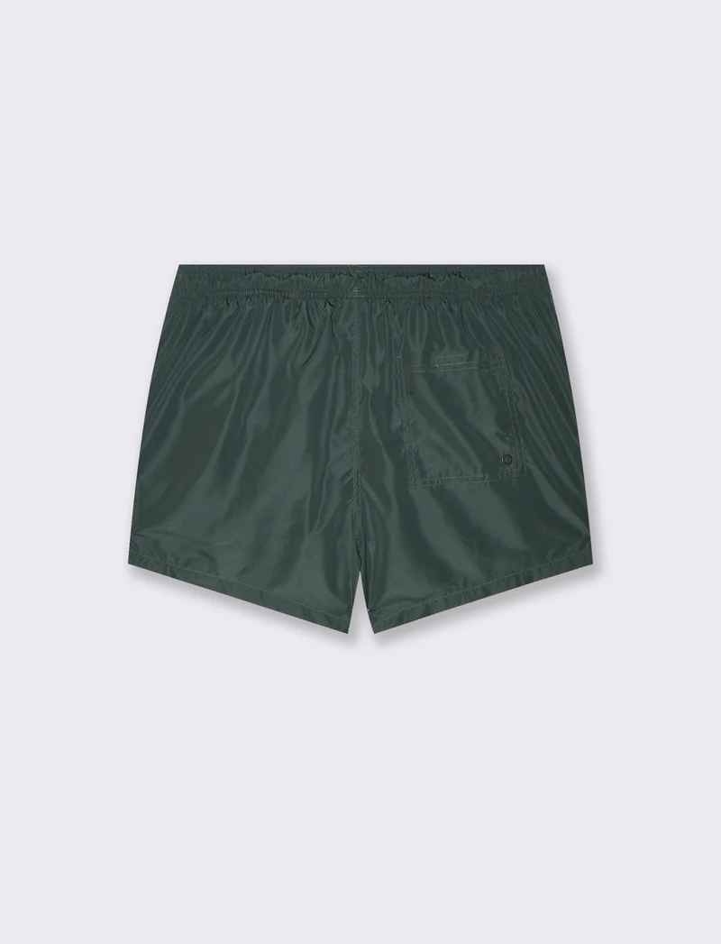 Costume Mare Sportivo con Tasche e Nastrino - Verde petrolio