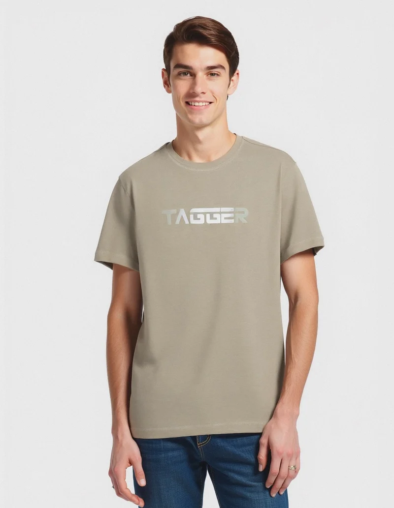 T-SHIRT IN COTONE CON STAMPA DEGRADE' - Grigio ghiaccio