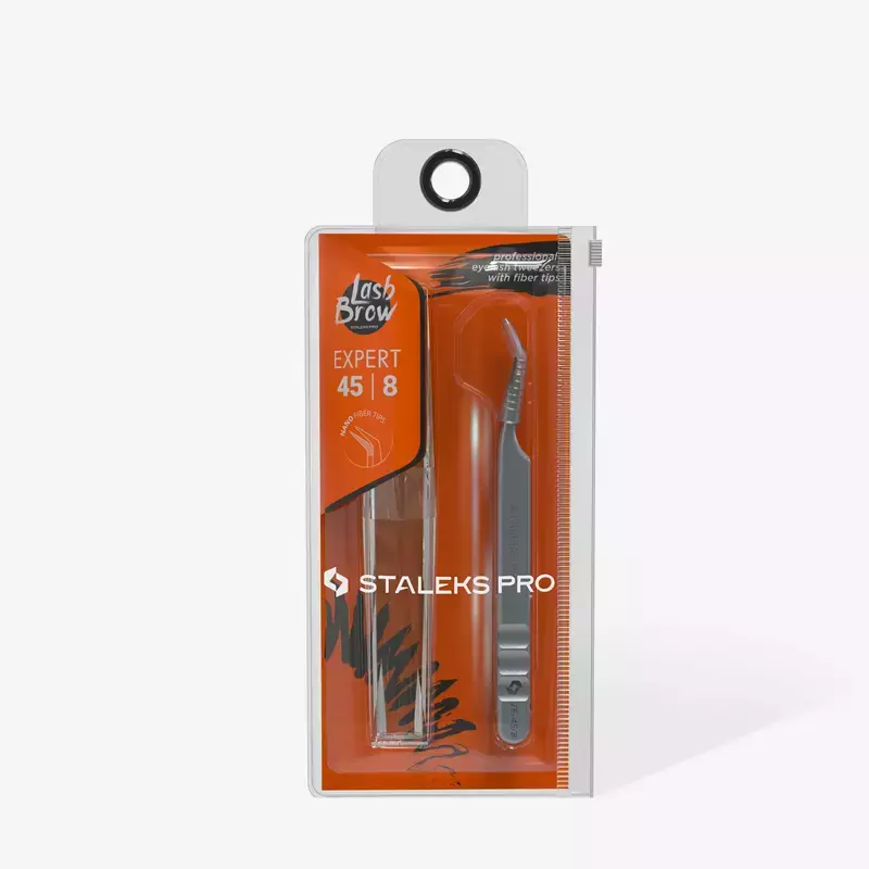 Pinzetta per Ciglia con Nano Nodi Forma Mini L Expert 45-8 Staleks Pro
