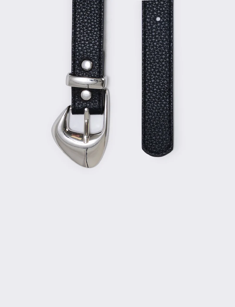 Cintura asimmetrica con fibbia elegante - Nero