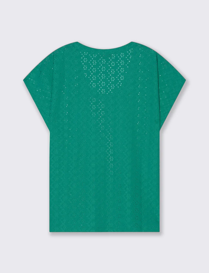 T-Shirt Girocollo a Maniche Corte Fit Morbido - Verde smeraldo