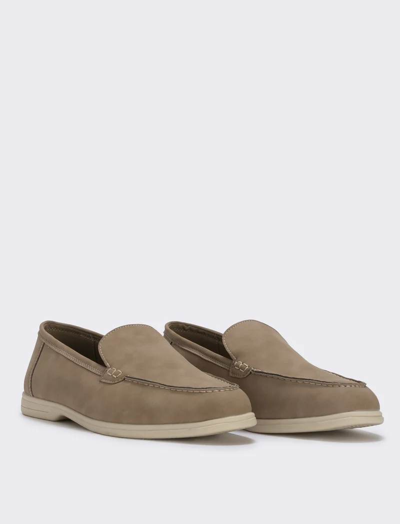 Scarpa scamosciata uomo effetto poliuretano - Grigio tortora