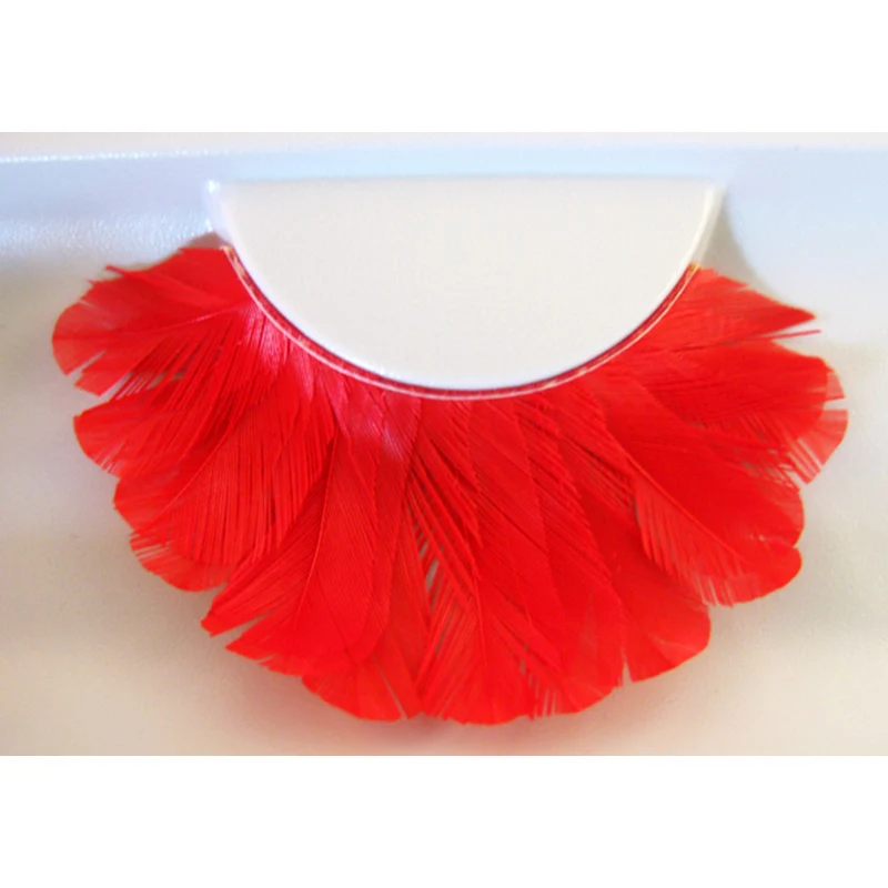 Ciglia con Piume Rosse+Colla Eulenspiegel