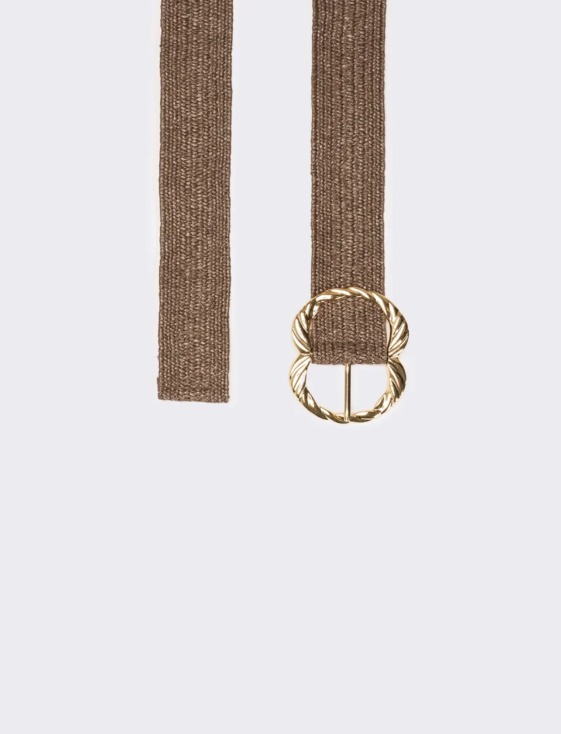 Cintura donna elastica fibbia metallo - Marrone