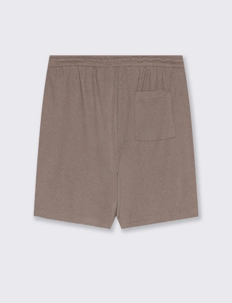 Bermuda struttura jacquard con vita jogger da uomo - Grigio tortora