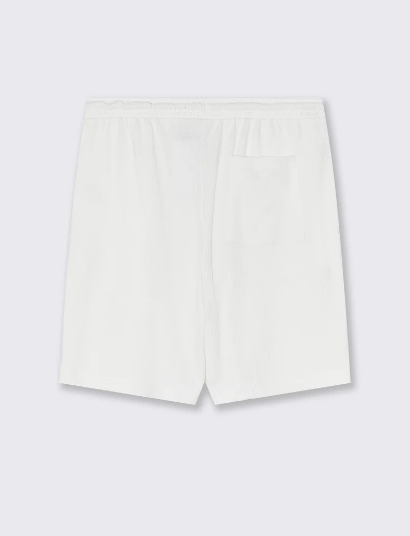 Bermuda struttura jacquard con vita jogger da uomo - Bianco sporco