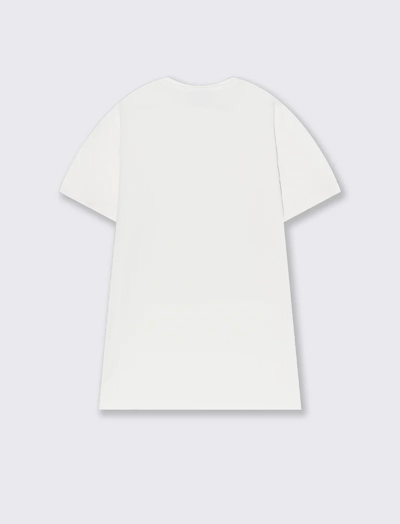 T-shirt girocollo struttura jacquard da uomo - Bianco sporco