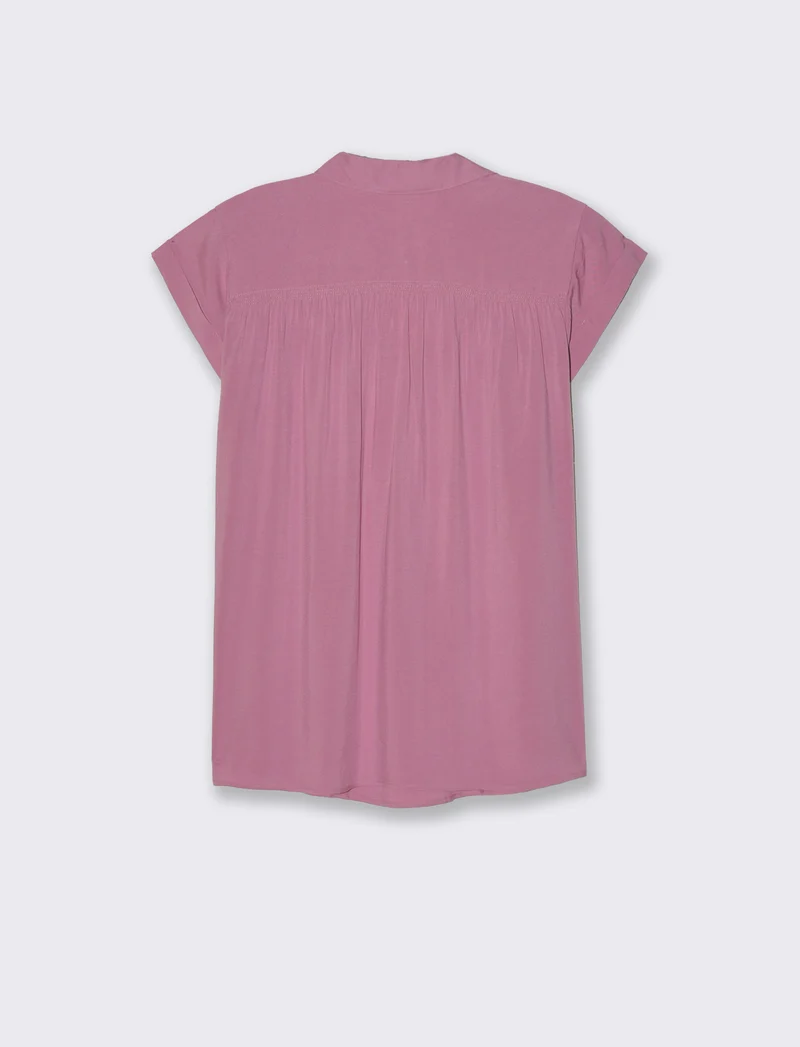 Casacca mezzamanica con scollo a V da donna - Rosa polvere