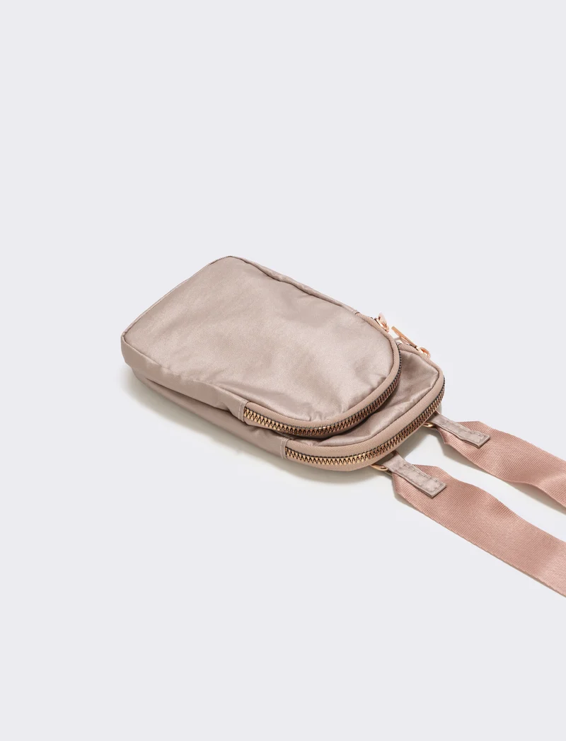 Portacellulare doppia tasca con tracolla - Rosa