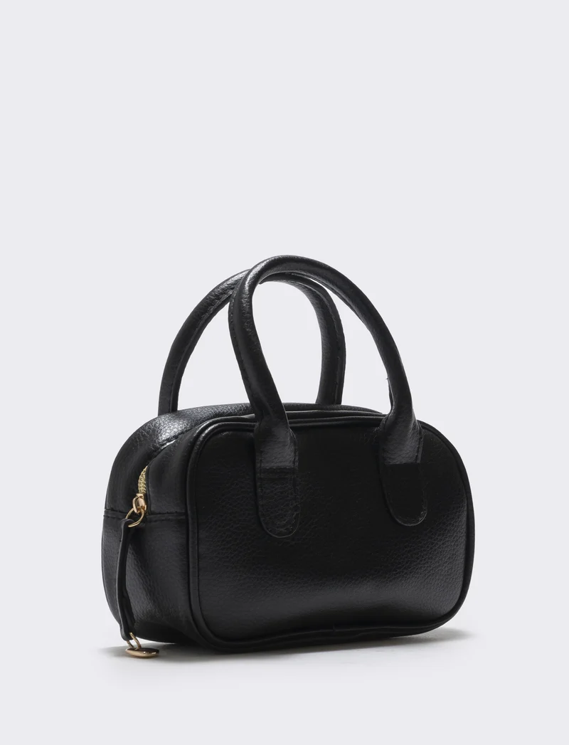 Bauletto rettangolare con manici per bambina - Nero