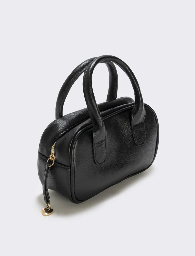 Bauletto rettangolare con manici per bambina - Nero
