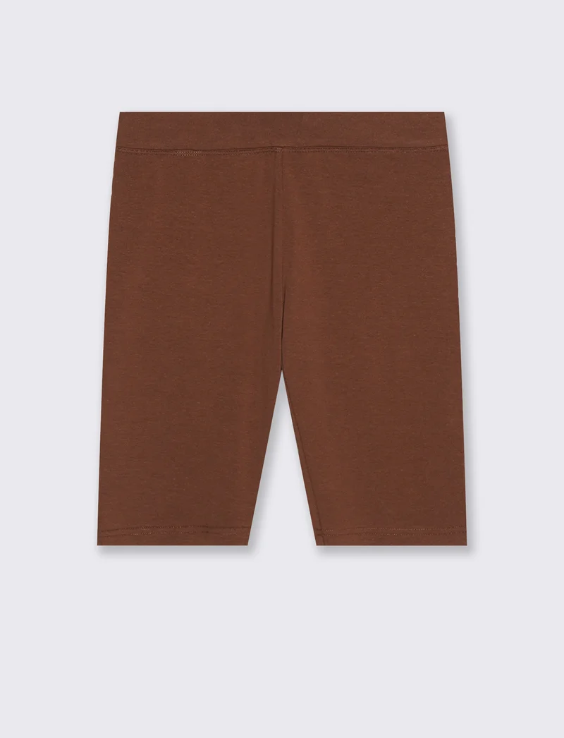 Leggings Ciclista con Fascia Elastico Vita - Marrone cioccolato