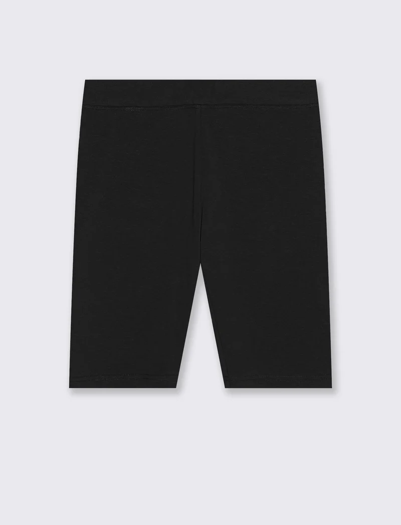 Leggings Ciclista con Fascia Elastico Vita - Nero