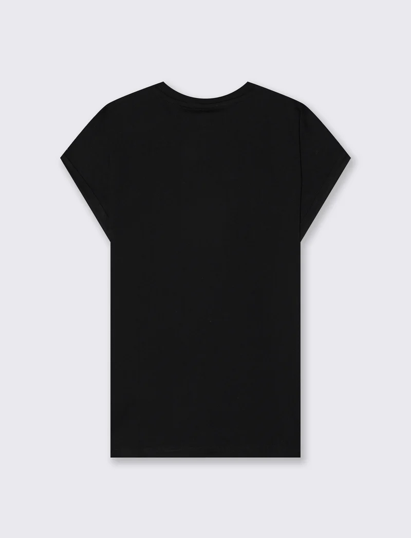 T-Shirt Manica Corta con Stampa e Spalle Scesa - var 3