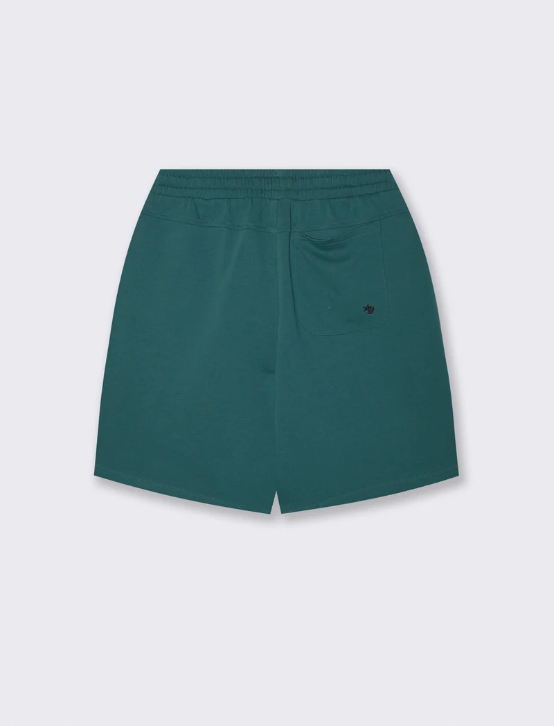 Bermuda Skater in Felpa con Vita Jogger - Verde petrolio