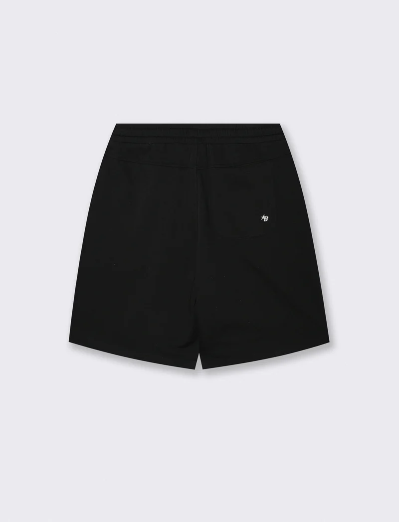 Bermuda Skater in Felpa con Vita Jogger - Nero