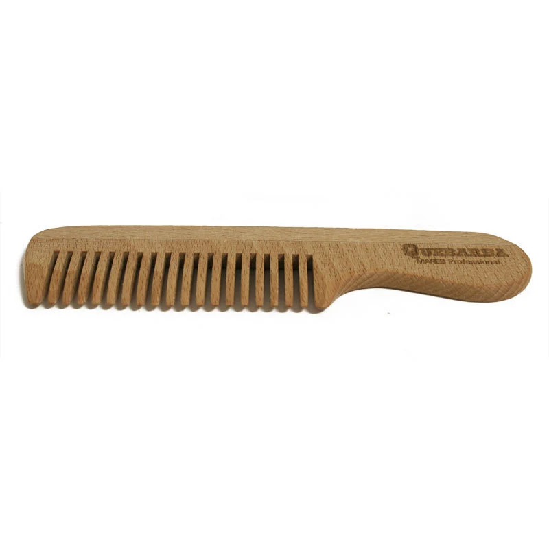Pettine Legno per barba con manico Quebarba