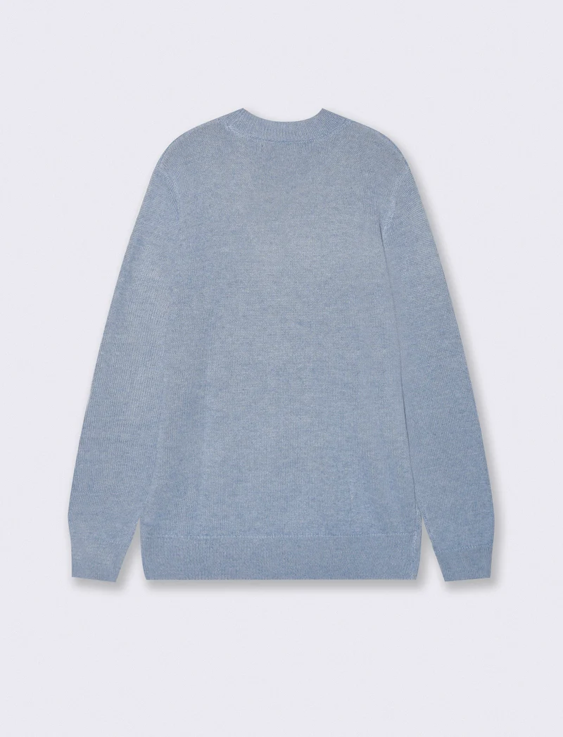 MAGLIA GIROCOLLO IN FILATO EFFETTO LANA - Azzurro