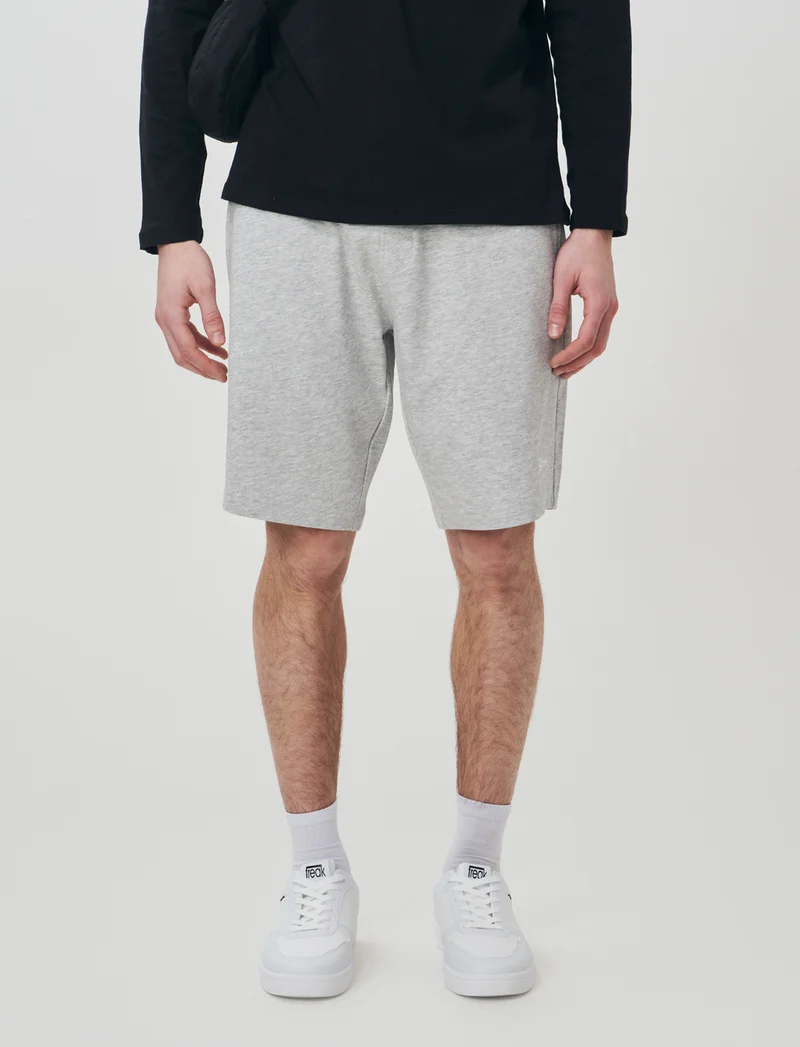 Bermuda in felpa con vita jogger - Grigio mel.