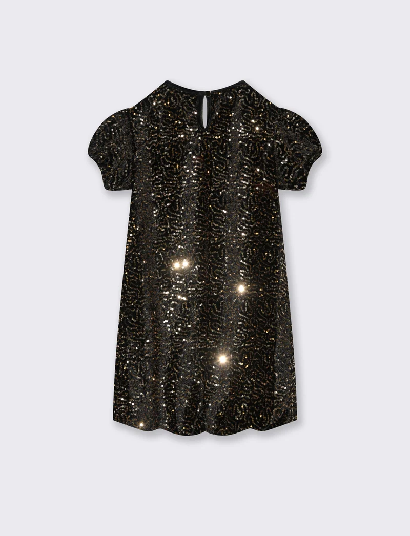 Abito in velluto rasato con paillettes. - Fantasia