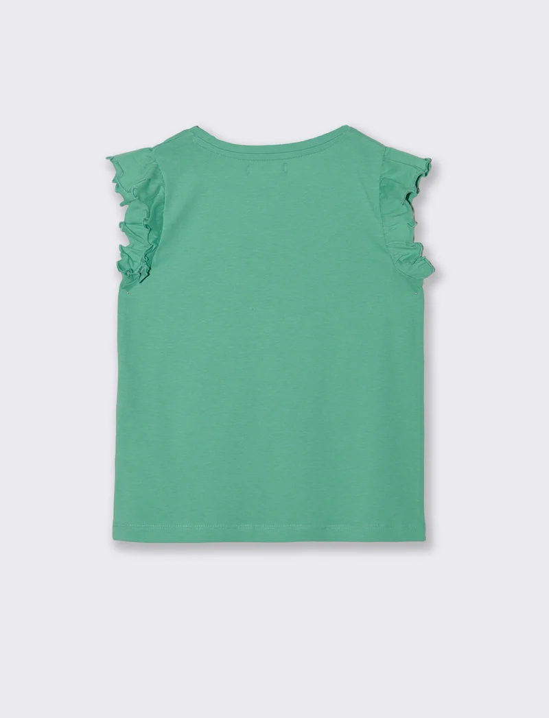 T-shirt estiva bambina con stampa colorata - Verde mela