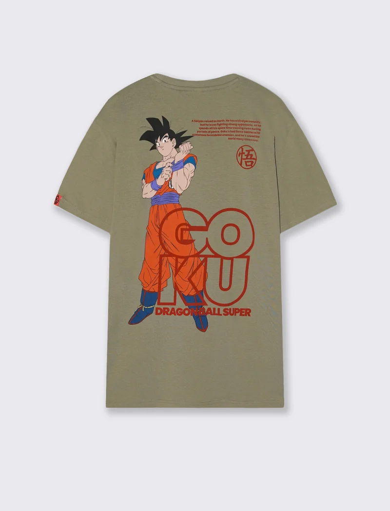 T-shirt Dragon Ball con stampa originale - Verde militare