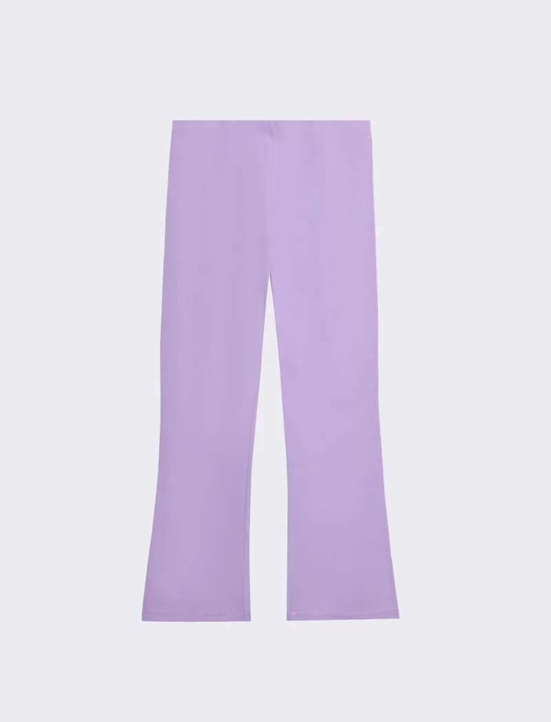 Leggings colorato in punto milano da bambina - Lilla