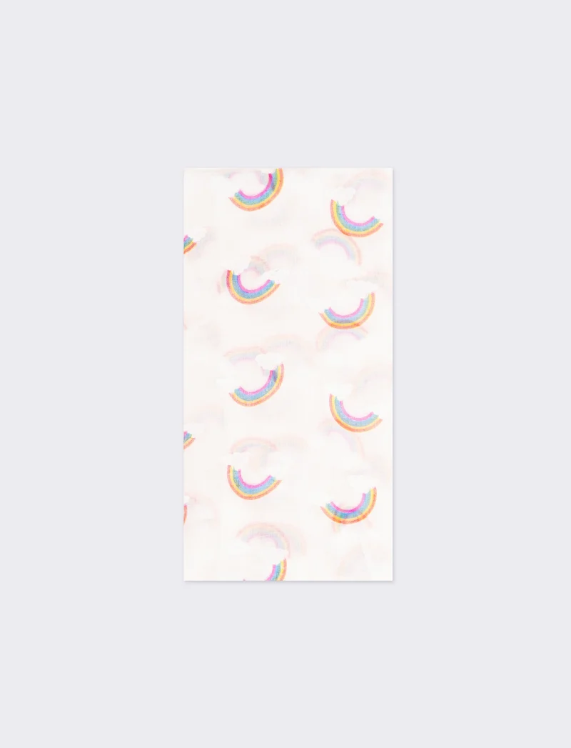 Foulard bambina stampa arcobaleno 50 x 180 cm - Bianco