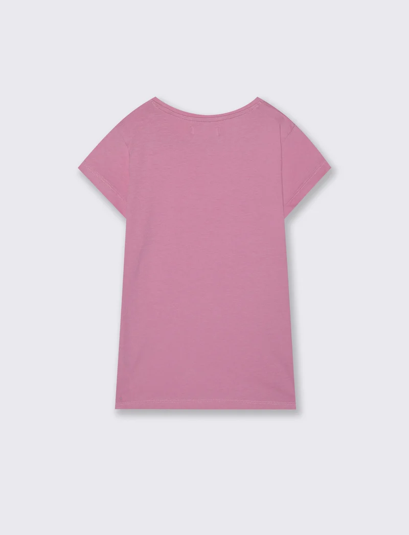 T-shirt estiva bambina con stampa colorata - Rosa candy