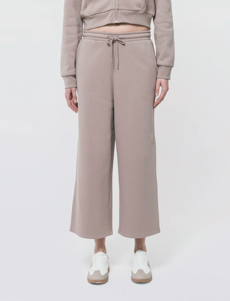 Jogger Culotte con Coulisse in Vita - Grigio tortora