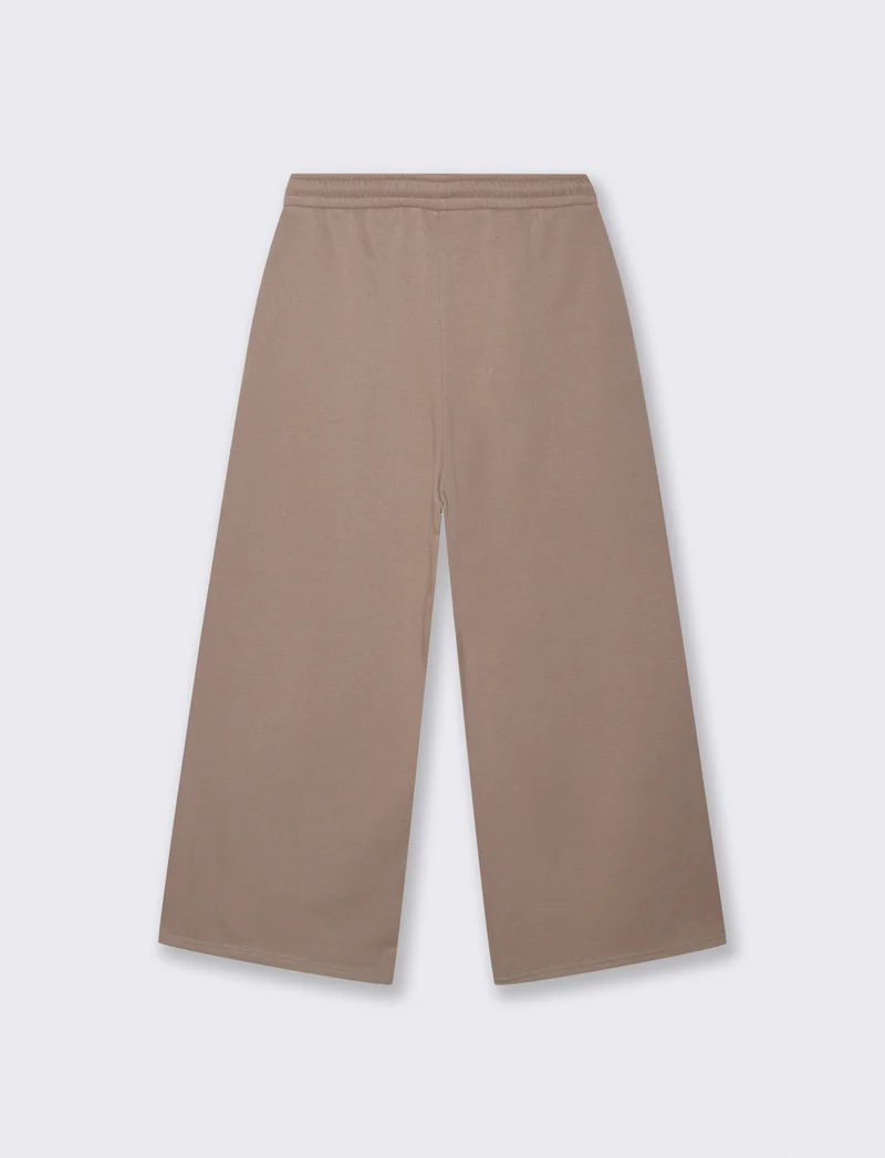 Jogger Culotte con Coulisse in Vita - Grigio tortora