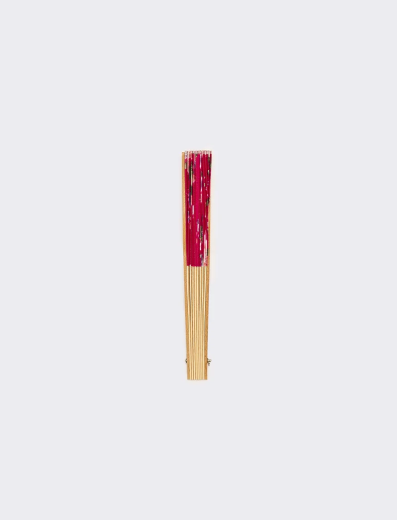 Ventaglio donna in legno e poliestere da pochette - Fuxia