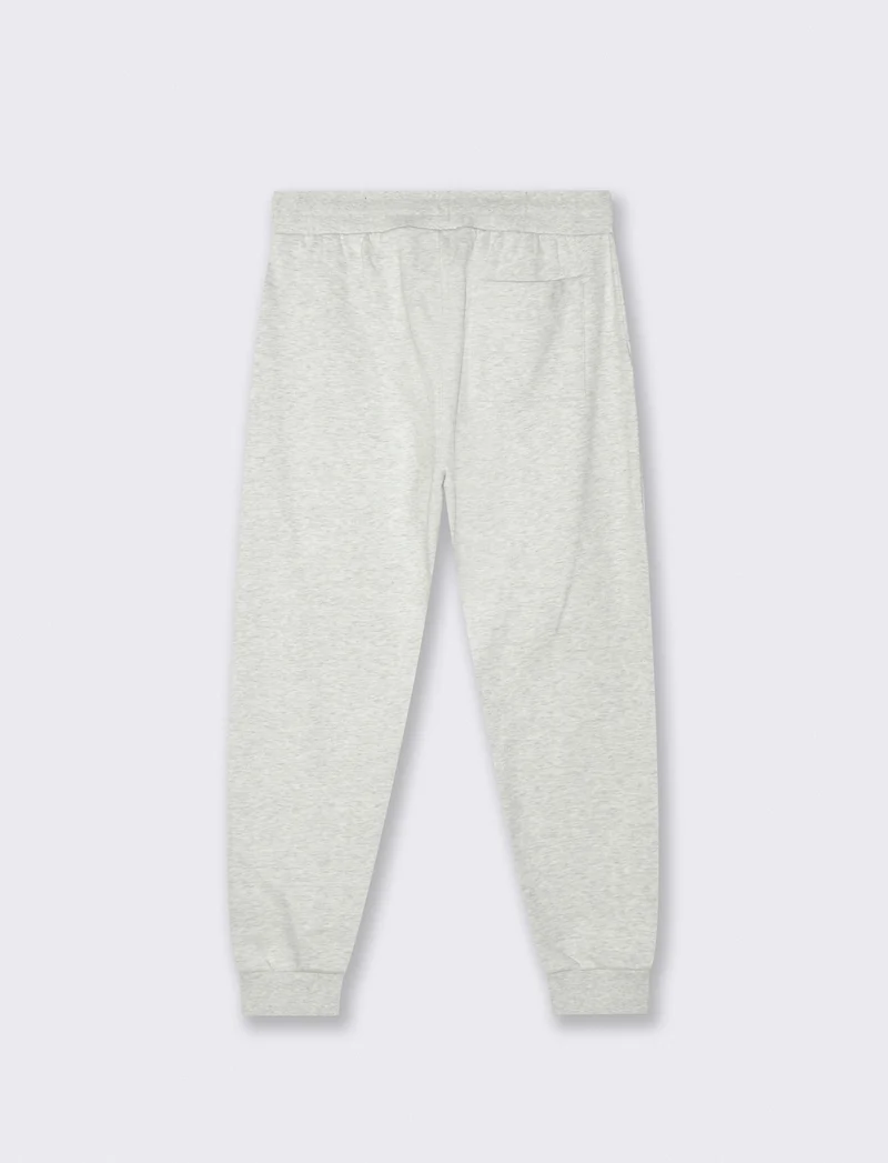 PANTALONI JOGGER IN FELPA CON STAMPA FLOCK - Grigio mel.