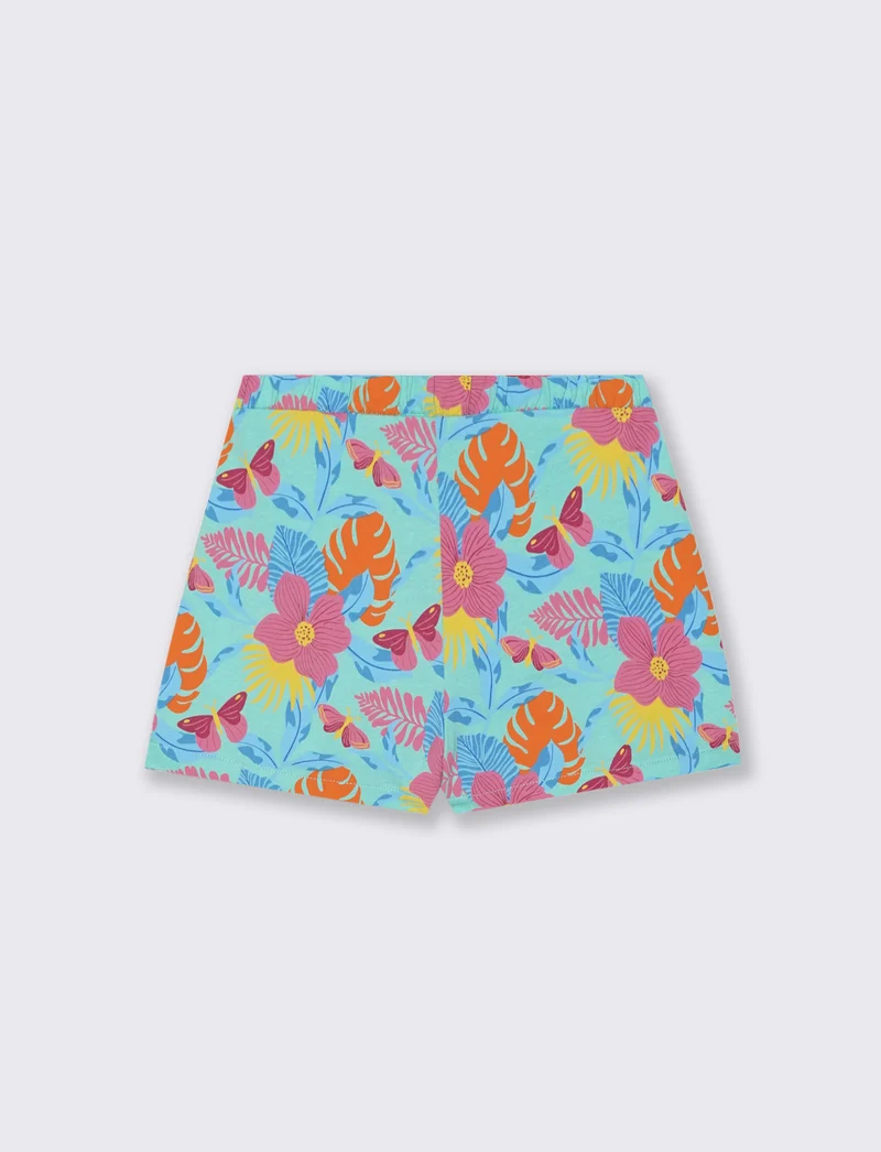 Shorts in felpa da bambina con rouches - Fantasia