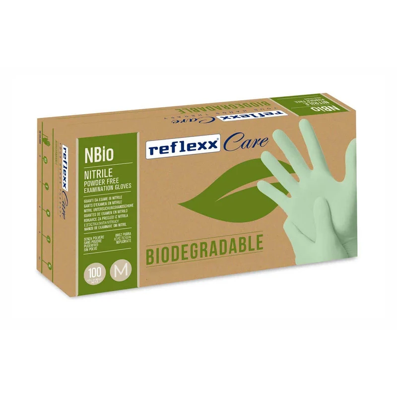 Guanti Nitrile Verdi Bio Senza Polvere Media CPM 100 Pz