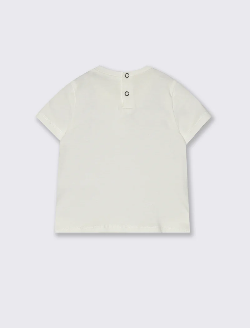 t shirt con inserto gilet in misto lino. - Beige