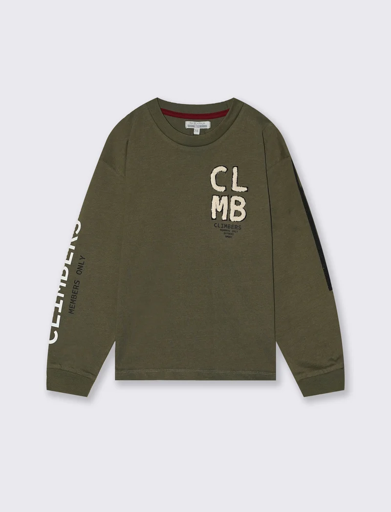 T-SHIRT CON POLSINO - Verde militare