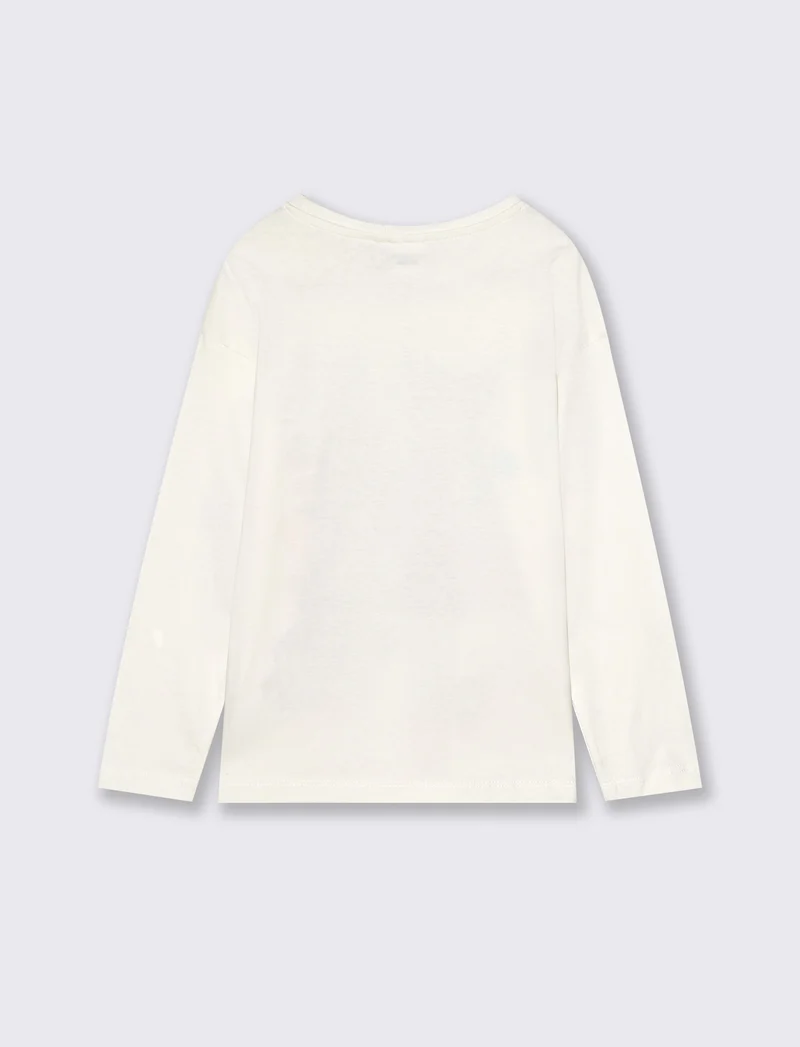T-shirt manica lunga in cotone con stampa Hello Kitty and friends - Bianco