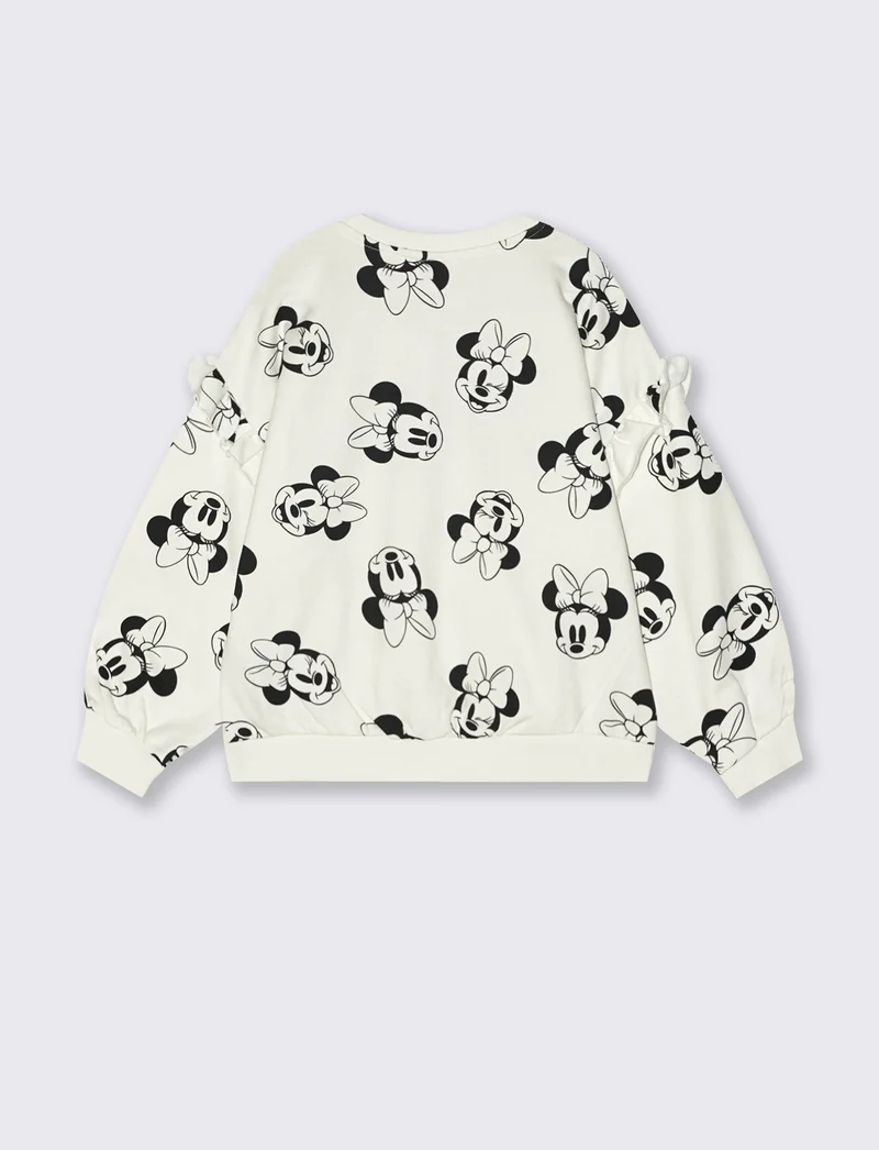 Felpa manica lunga in policotone riciclato tema Disney Minnie. - Fantasia