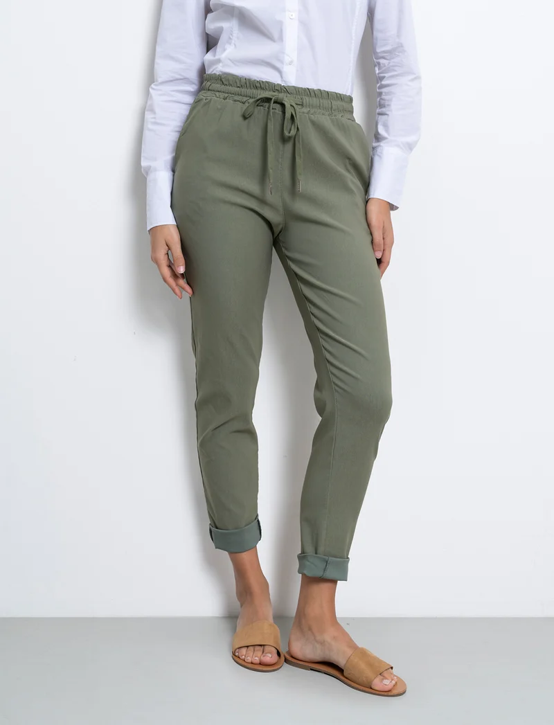 Pantalone in tessuto elasticizzato con coulisse in vita - Ve.milit.